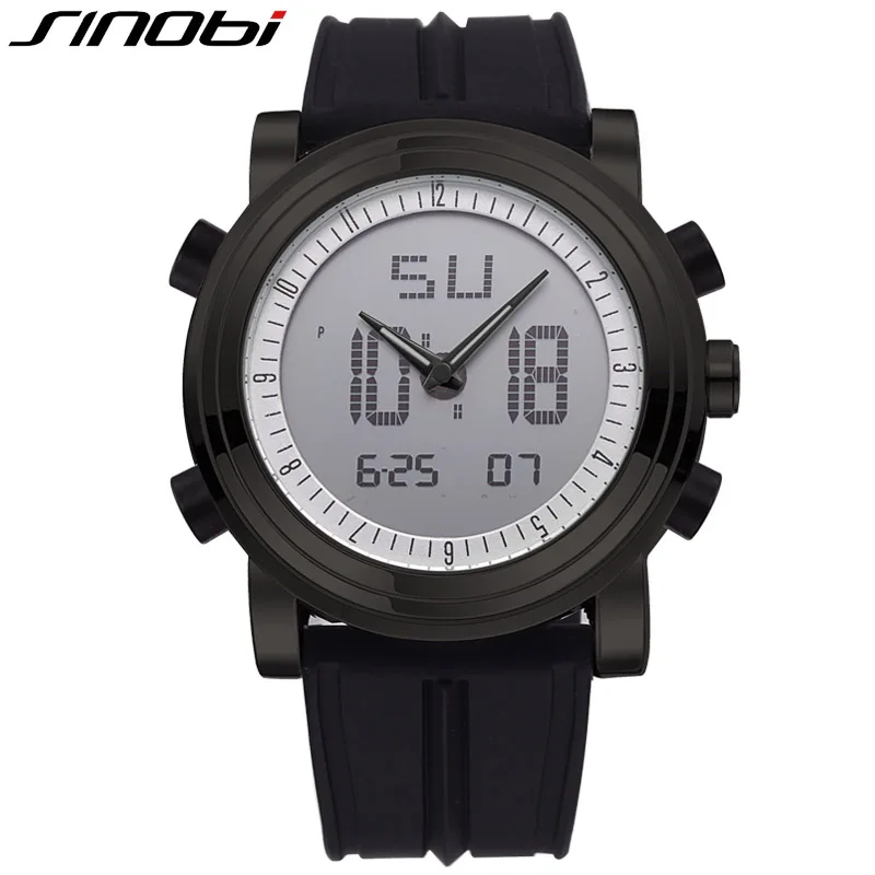 

SINOBI Brand 2018 Fashion Mens Womens Sports Watches Silicone Chronograph Alarm Multifunction Digital Wristwatches Couples Watch