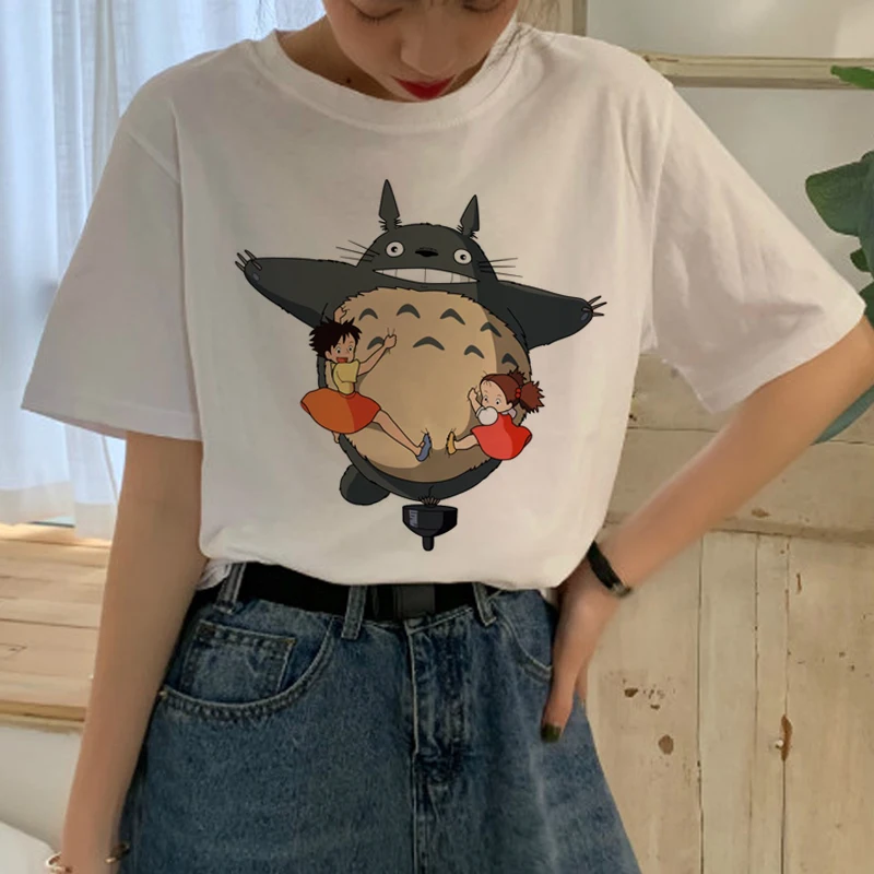 

Cute Totoro Studio Ghibli T Shirt Women Harajuku Ullzang T Shirt Fashion 90s Anime T-shirt Funny Cartoon TShirts Top Tees Female