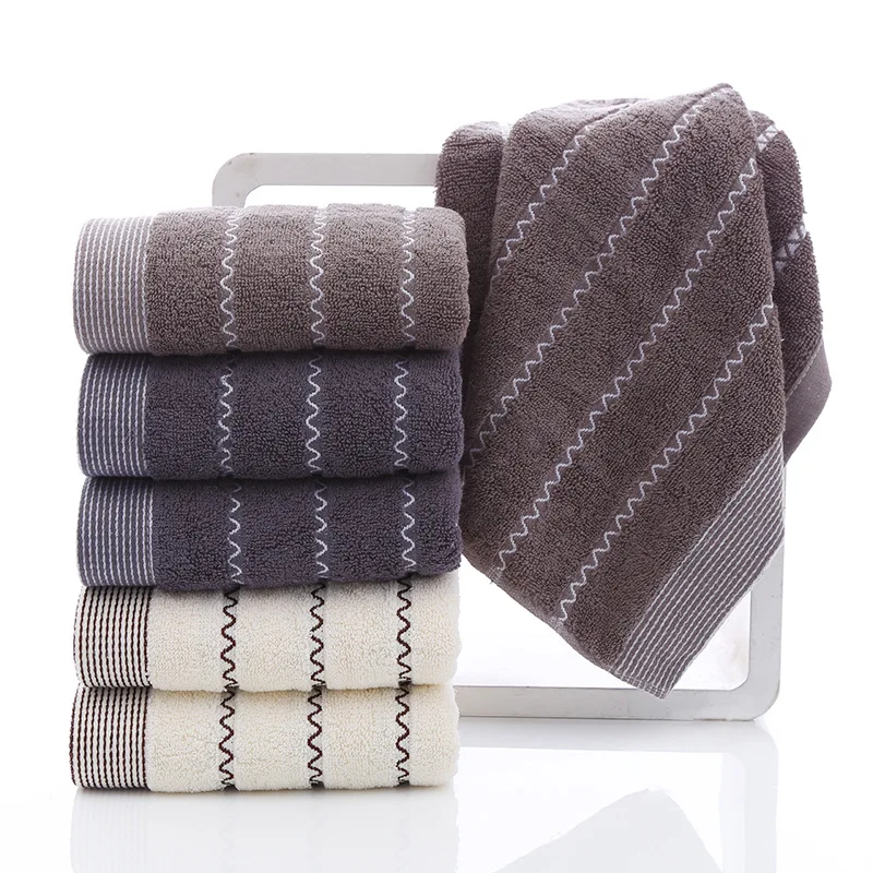 

Cotton Face towel 34*75cm Solid Wavy Stripes Hand Towel Soft Comfortable Absorbent Supermarket For Gift Advertising Adult Towels
