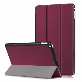 

50pcs/lot Advanced Three fold Solid color slim leather wallet cover case for apple ipad mini 4 5 protective cover case