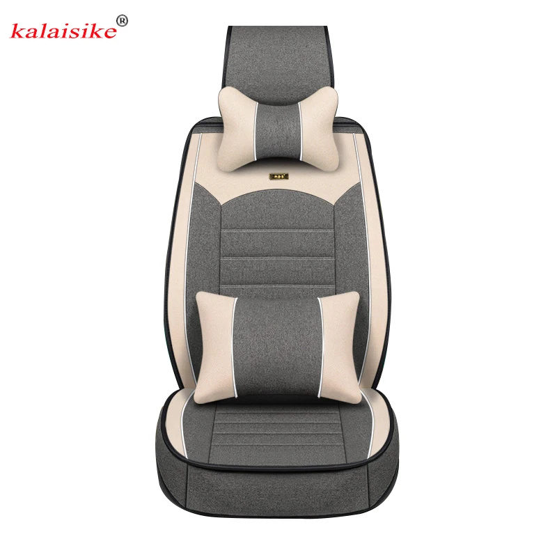Kalaisike льняные универсальные чехлы на сиденья для Nissan все модели qashqai x trail tiida Note