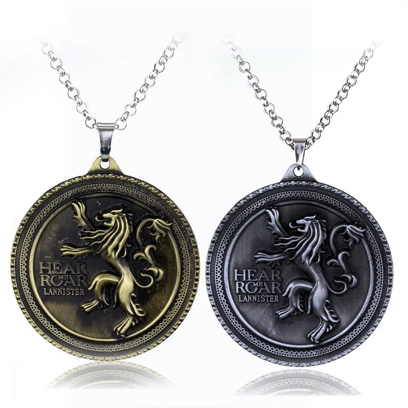 RJ Game of Thrones Necklaces House Stark Lion Wolf Dragon Deer Logo Pendant A Song Of Ice And Fire Targaryen Dragon Keyring Gift RJ Game of Thrones Necklaces House Stark Lion Wolf Dragon Deer Logo Pendant A Song Of Ice And Fire Targaryen Dragon Keyring Gift