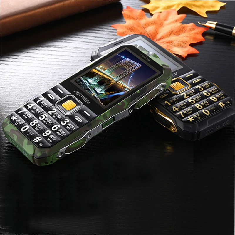 Shockproof rugged flashlight FM radio long standby Blacklist dual SIM card power bank old man mobile phone P048