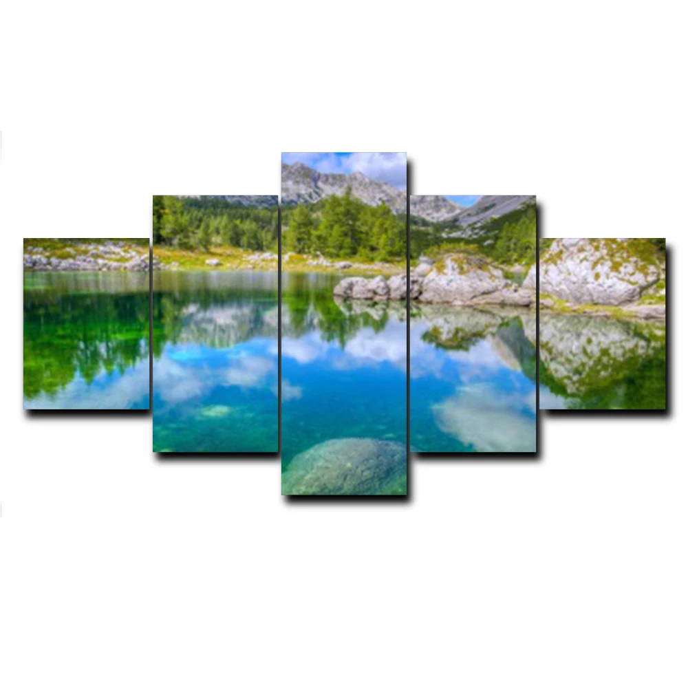 

Vintage 5 Panel Wall Art Picture Spring Outside Posters and Prints Canvas Painting Home Decoration Living Room No Frame