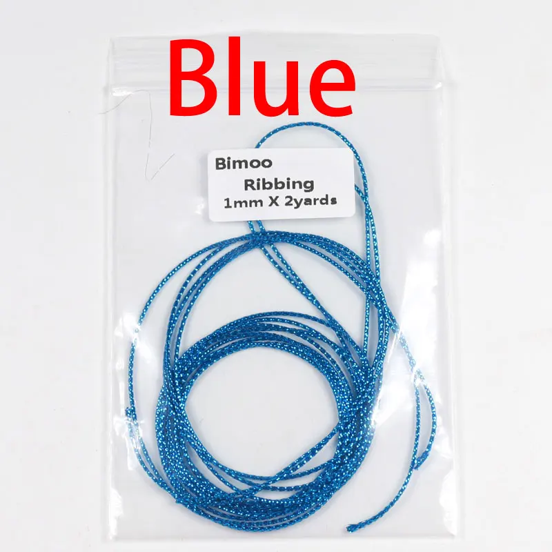 Bimoo 2 ярдов/Упаковка 1 мм мухобойка рибберинг Nymph стример материал тела УФ жемчуг мигалка веревка - Цвет: Blue