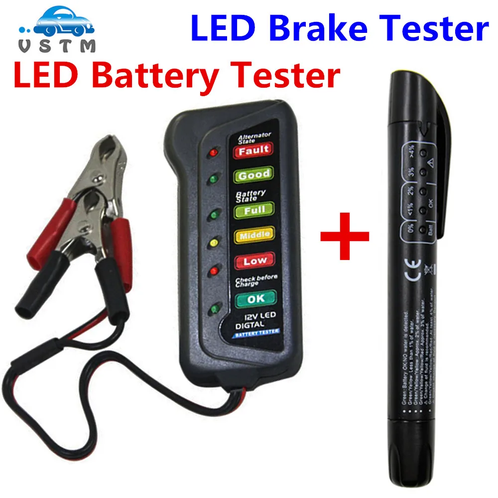 Free Shipping 12V Digital Battery Alternator Tester Car Vehicle