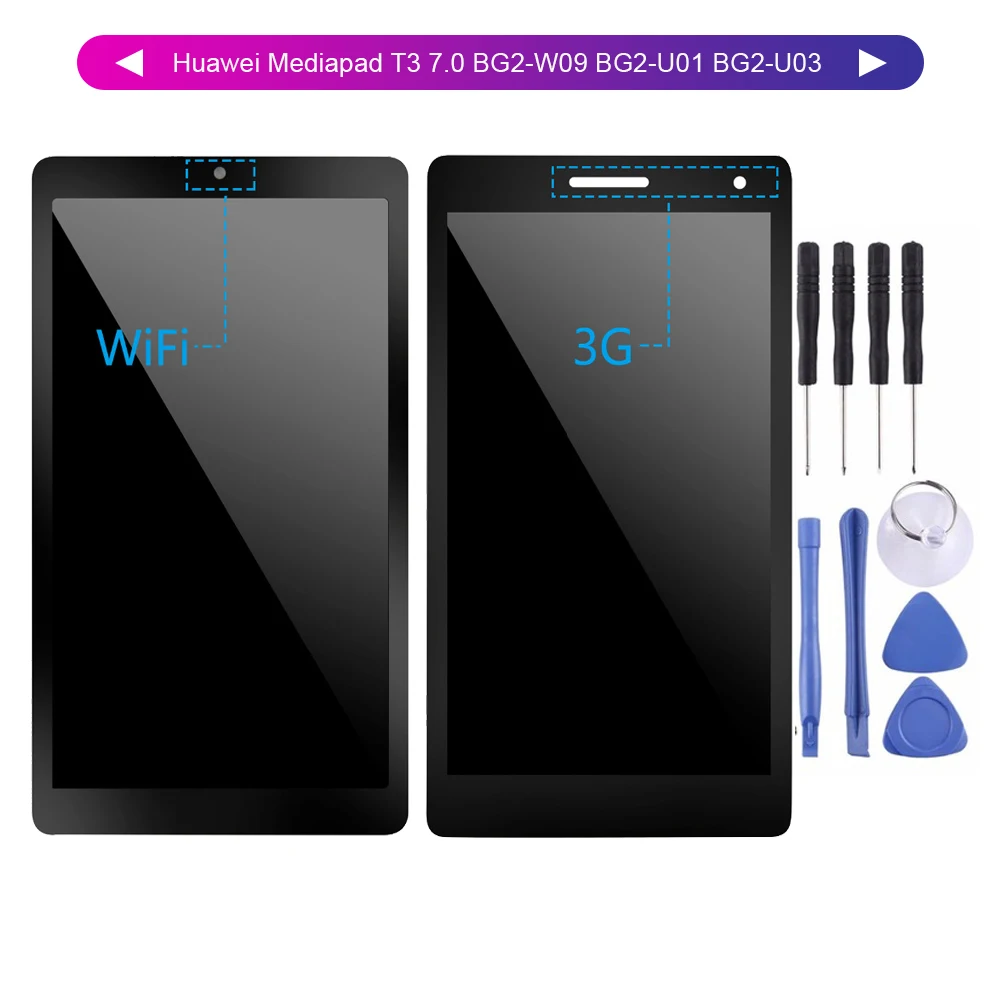 Цена 100% Протестировано для huawei Mediapad T3 7,0 BG2 W09 BG2 U01 BG2 U03 ЖК дисплей дисплей кодирующий преобразователь сенсорного экрана в сборе для huawei T3 ЖК диспле...