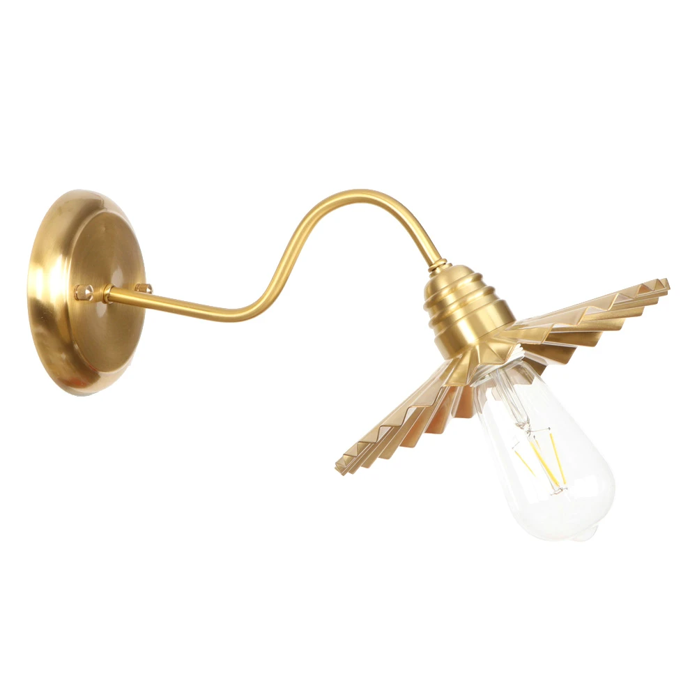 

Bronze simple Retro industrial bedroom Fine copper wind aisle staircase corridor creative restaurant wall lamp led light RWL0052