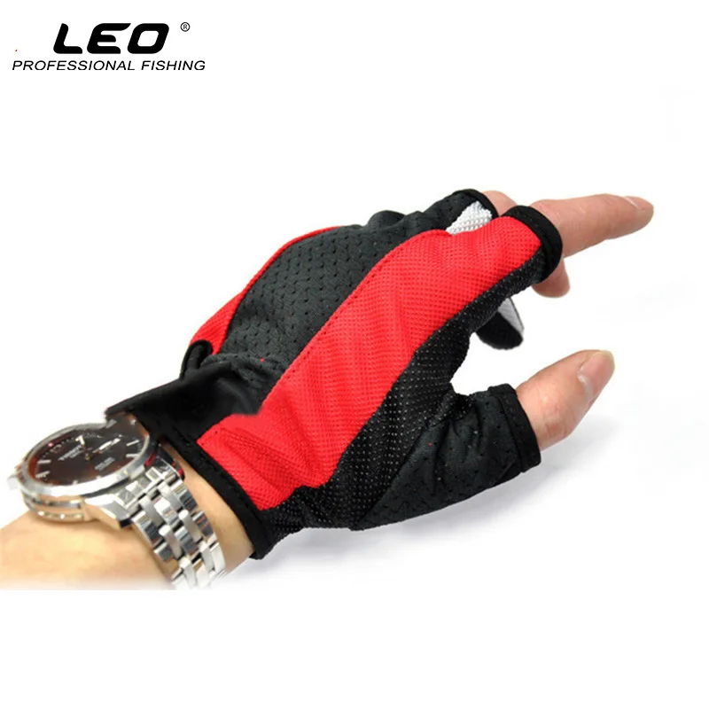 

LEO 3 Half-fingers Exposed Fishing Gloves Summer Breathable Anti Slip Fishing Gloves Fishing Tackle Accessories Random Color