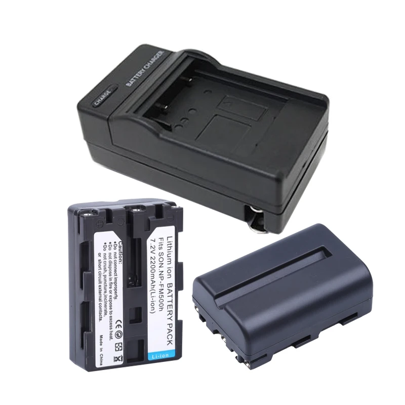 2x replacement battery NP FM500H + bateria NP FM500H NP FM500H charger for Sony A200 A200K A200W