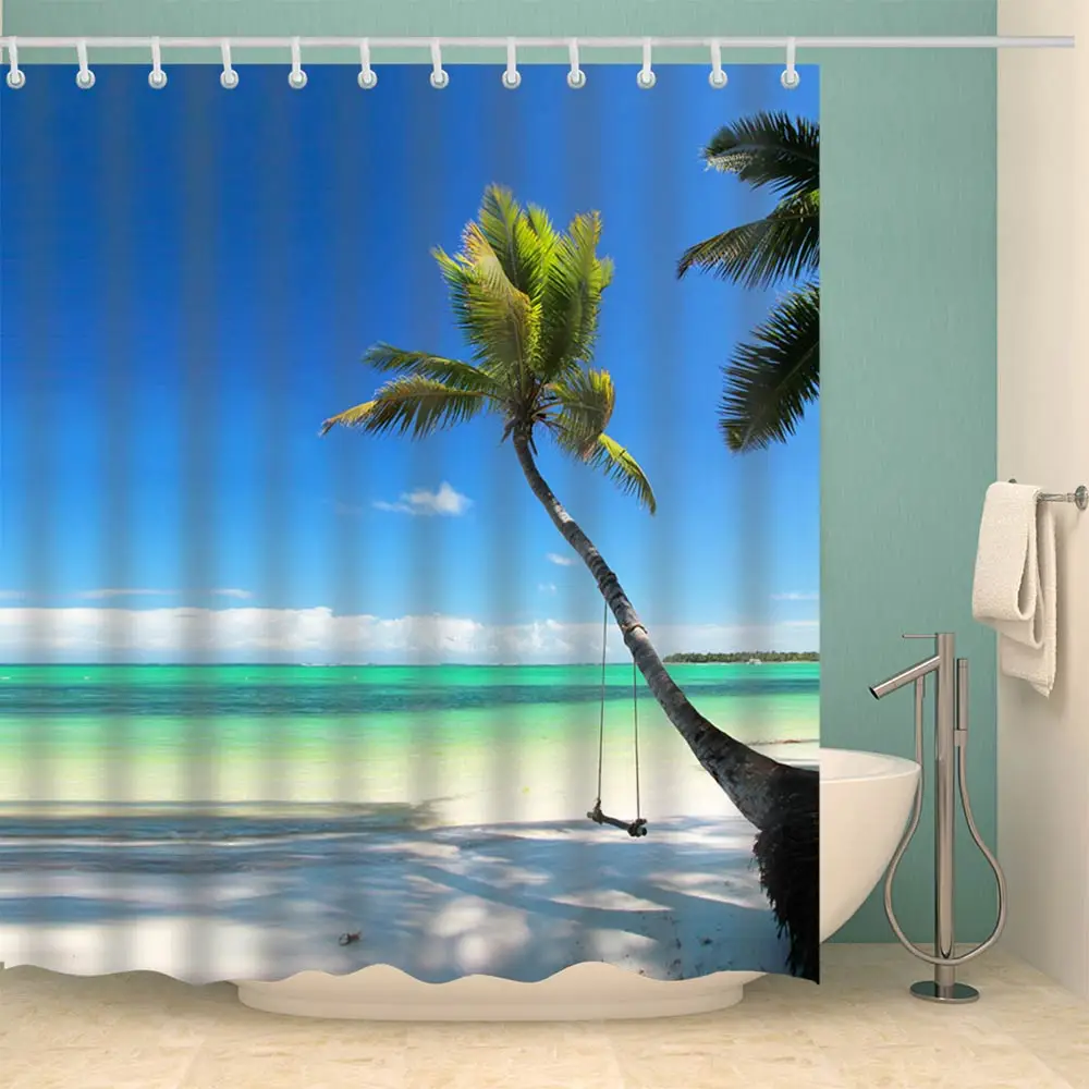 

Svetanya Waterproof Shower Curtain Landscape Printed (include 12 pcs Hooks) 180*180cm