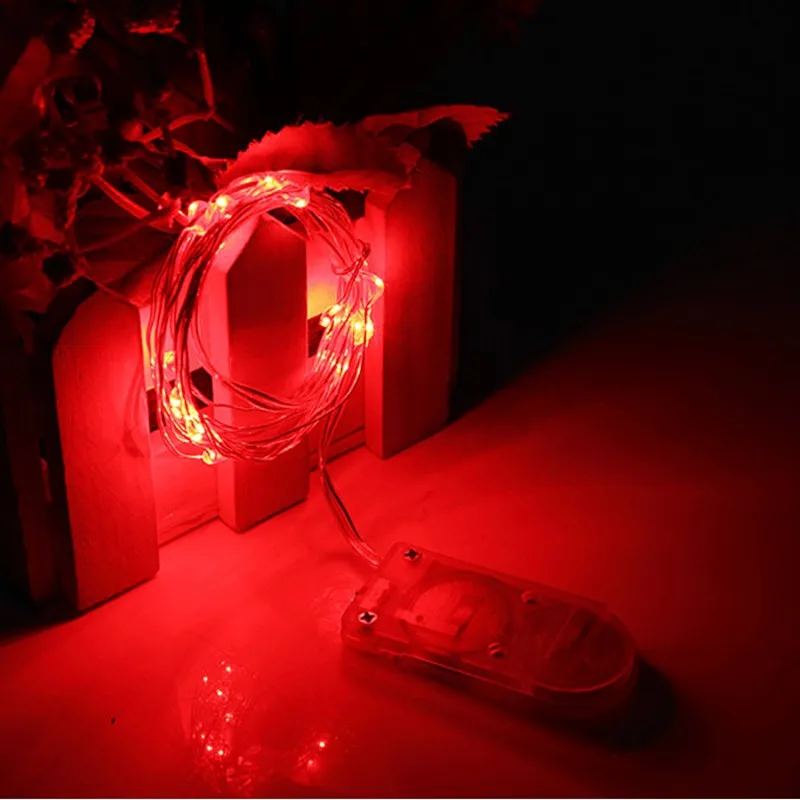 Светодиодный светильник-гирлянда s 3 В с кнопкой на батарейках 2 м 20 светодиодный 5 м 50 светодиодный микро светодиодный Сказочный светильник для рождества, Рождества, вечерние, свадебные декорации