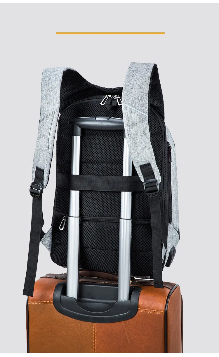 BAIBU, мужской рюкзак, противоугонная сумка для ноутбука, водонепроницаемая, зарядка через usb, школьные дорожные сумки, 15,6 дюймов, мужской модный рюкзак Оксфорд