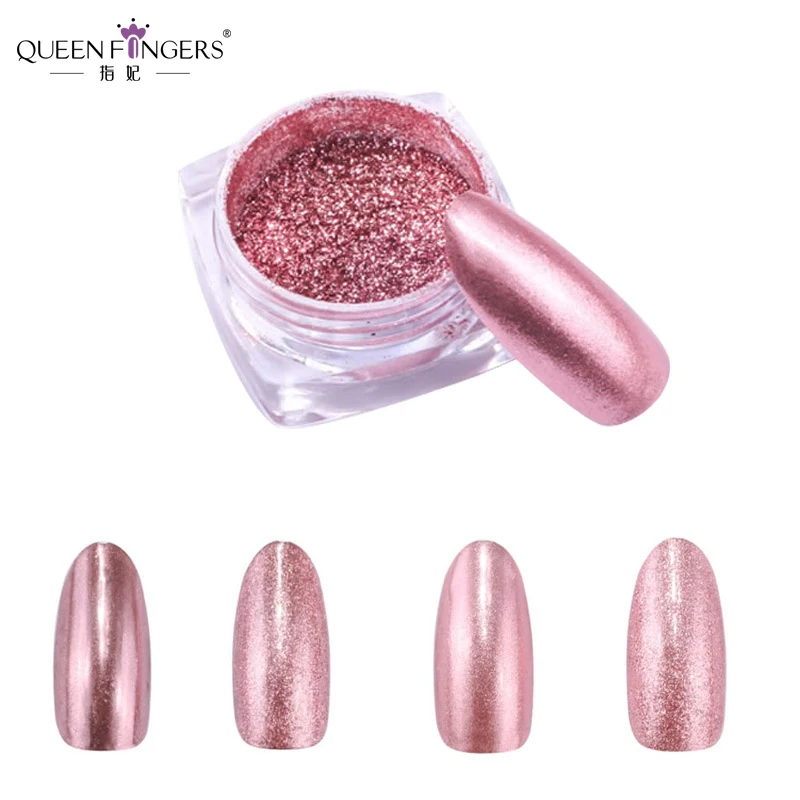 QUEEN FINGERS 0 2 г импорт розовое золото ногтей Блеск порошок краска с хлопьями