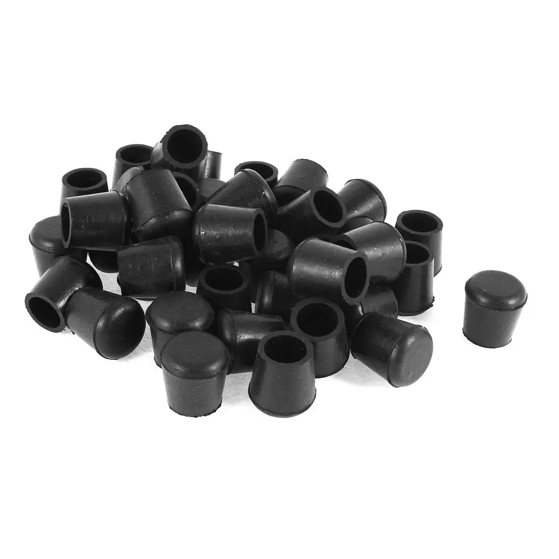 100% New 40 Pcs Black Rubber Chair Table Feet Pipe Tube Tubing End Caps 14mm