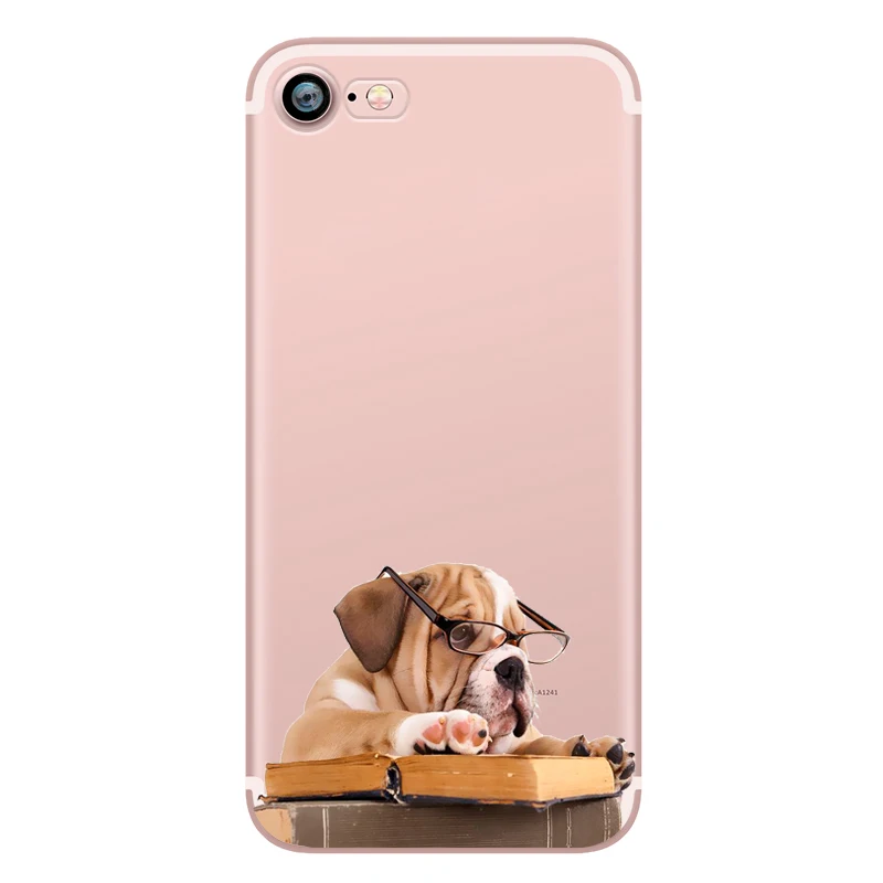 Cute Funny Pug Dog French Bulldog Puppy Silicon Transparent Soft TPU Phone Case for Apple iphone 6 5S SE 6S 7plus 5 6plus Fundas (9)