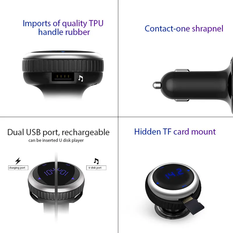 VANJEW BT69 беспроводной Bluetooth fm-передатчик трансмисор fm-модулятор двойной usb порт передатчик AUX автомобильное зарядное устройство TF карта USB диск