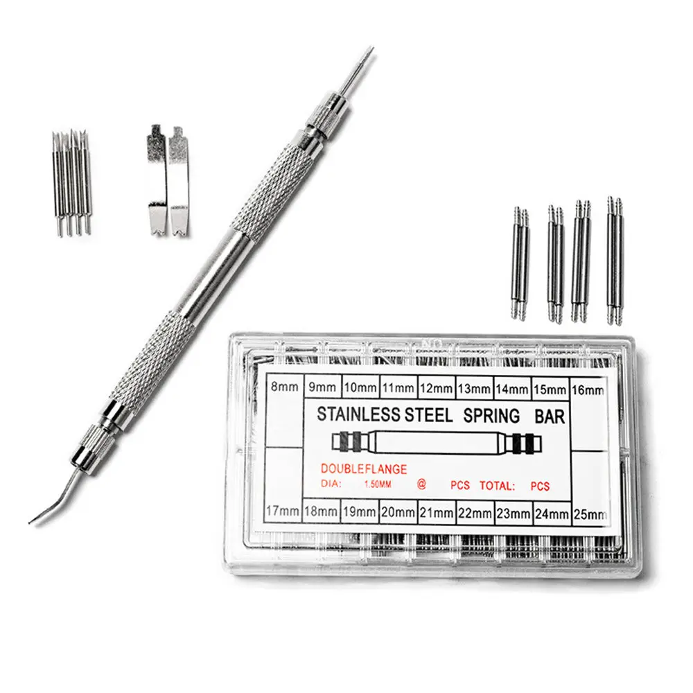 

Watch parts Spring Bars Strap Link Pins Watch Strap Fixed Axis Surface Shaft Steel Tool Sets Watch Repair Tools Kit