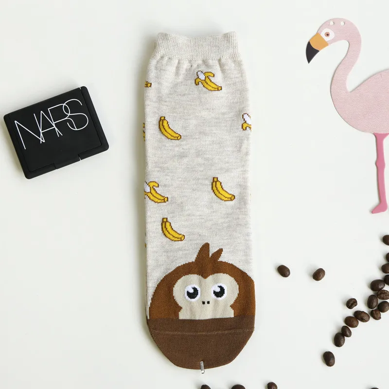 Милые женские носки Kawaii забавные носки с рисунками животных, кошек, собак хлопковые носки для девочек, женские теплые носки для зимы Calcetines Meias