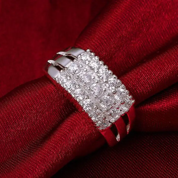 Новинка,, 925 ювелирные изделия, посеребренное кольцо для женщин, Серебряное модное ювелирное изделие, многокаменное кольцо/fdganuna gpmapgta R143