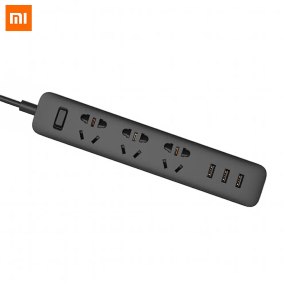 Xiaomi силовой полосы умный дом электроника быстрая зарядка 3 USB 2,0 Интерфейс удлинитель разъем с ЕС Великобритания AU адаптер - Цвет: Black