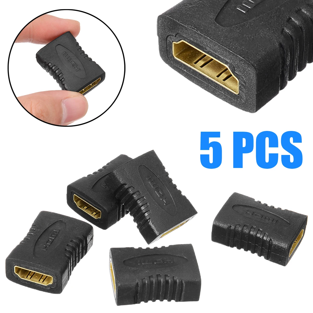 

5pcs HDMI Adapters Gold Plated HDMI Female To Female Extender Coupler Adapter Connector F/F For HDTV 1080P