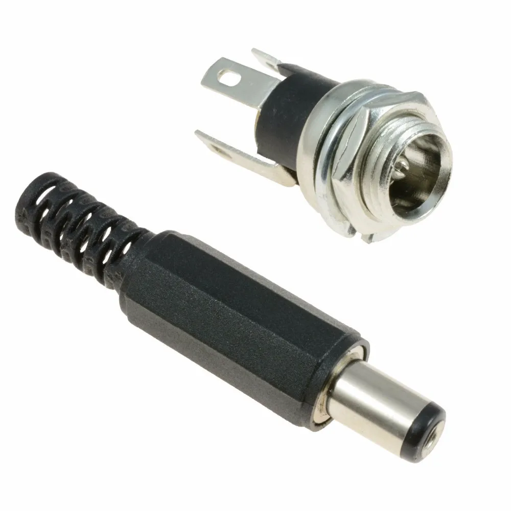

8set 5.5mm x 2.1mm DC Power( female Socket + male plug) Panel Mount Connector