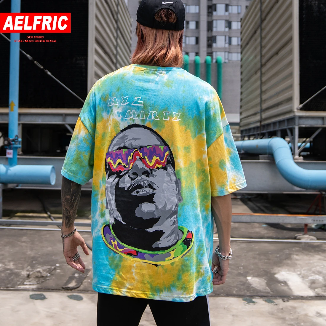 

AELFRIC Colorful Creative Printed Men T Shirt 2019 Summer Cotton Cool T Shirts Casual Short Sleeves Harajuku O-Neck Streetwear