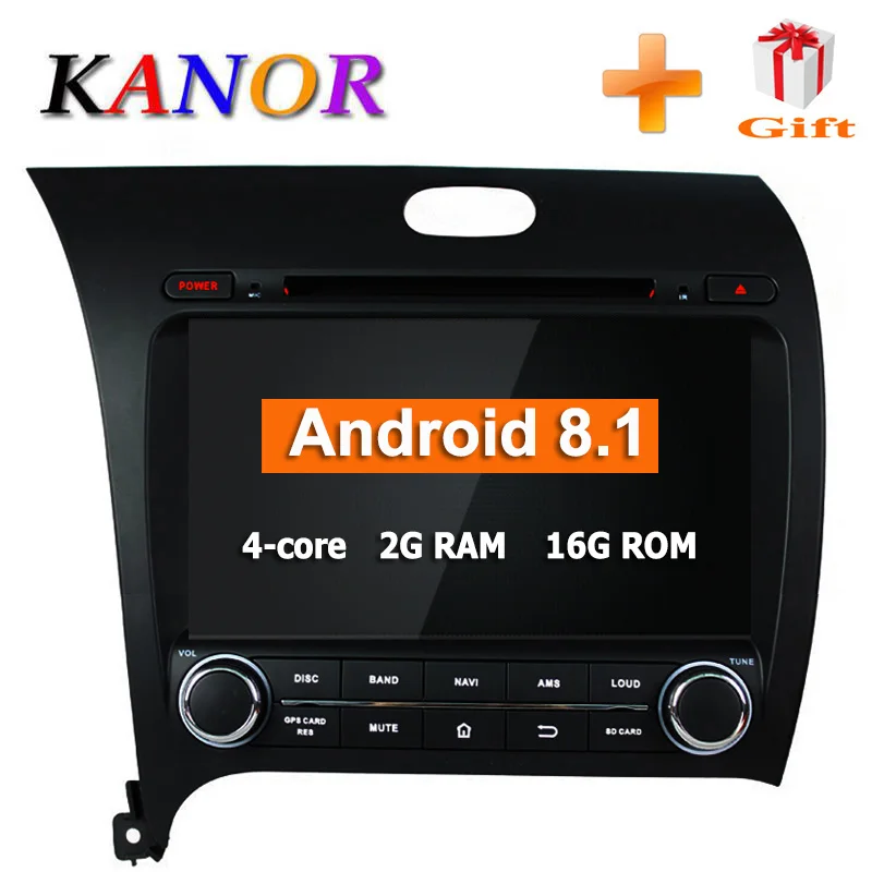 

KANOR Android 8.1 Quad Core 2din Car Radio Player For KIA Cerato K3 2013 With Bluetooth Radio Navigation GPS USB AUX WIFI