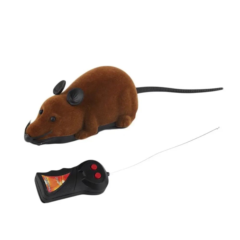 Новые игрушки для кошек, пульт дистанционного управления, беспроводная симуляция, плюшевая мышь, электронная крыса, мышь, игрушка "мышь" для домашних животных, игрушка для кошек, мышь - Цвет: brown