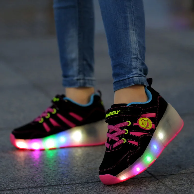 عجلة متوهجة رياضية الصمام اللمعان واحدة أحذية التزلج الأسطوانة الفتيان الفتيات طفل وامض مجلس تنفس زلاجات دوارة