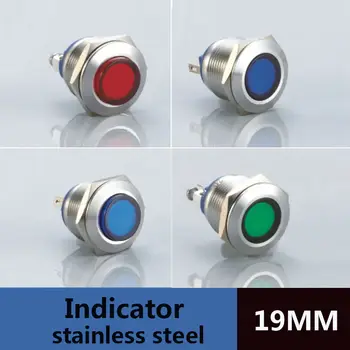 

5pcs packing 19mm waterproof indicator switch high head with pcb type LED lights stainlesss steal