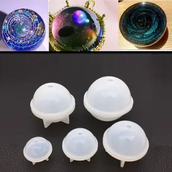 

ANGELADY 9Pcs/set Round Spherical Silicone Mold Jewelry Making DIY Ball Epoxy Resin Molds Kit Handmade Jewelry Tools