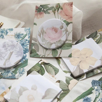 

1pack /lot Romantic Retro Flower Memo Pad stickers N Times Planner Sticky Notes School Stationery