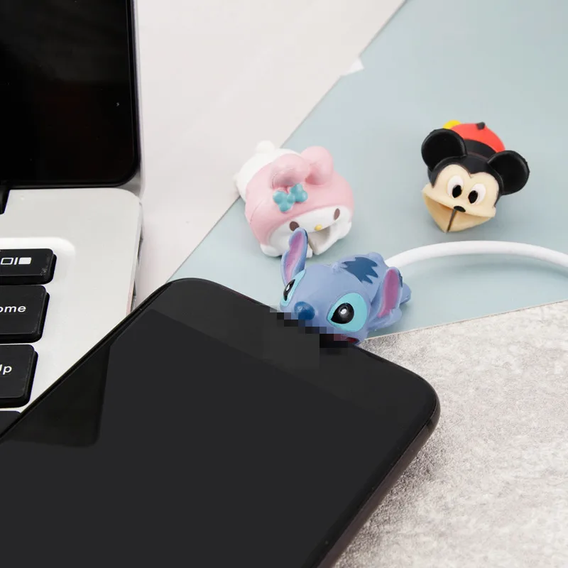 Милый укус мультфильм кабель протектор для iphone Samsung Huawei Универсальный шнур