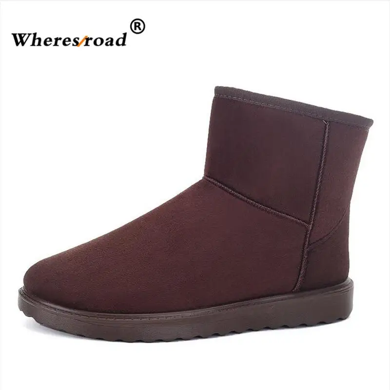

2017 winter wheresroad Warm Hand Make Fur Round Toe women's Shearling Snow Boots Fashion women Comfortable Casual Big Sneaker