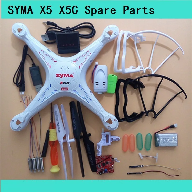 

SYMA X5 X5C Spare Parts Access Body Cover Props Propeller Blade Guard Protector Landing Skid Lamp Cover Motor CW CCW Frame Base