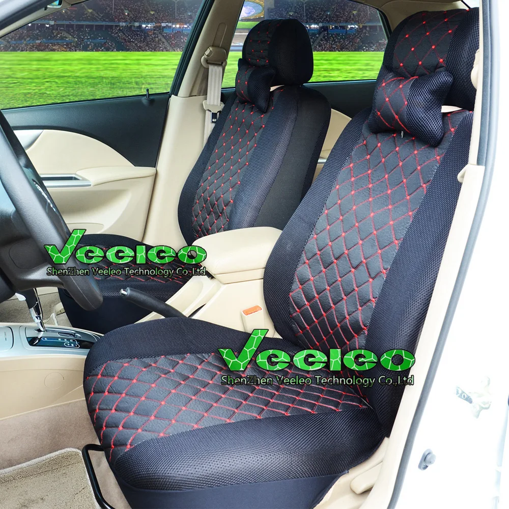 Veeleo (Front +Rear) Universal Car Seat Covers For HYUNDAI Solaris Getz Elantra Accent Tucson