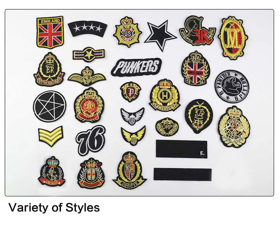 Military Patch Wings Stars PUNKERS US England Badges Morale Military Patch Iron On Embroidery Applique Patches For Jeans(6)