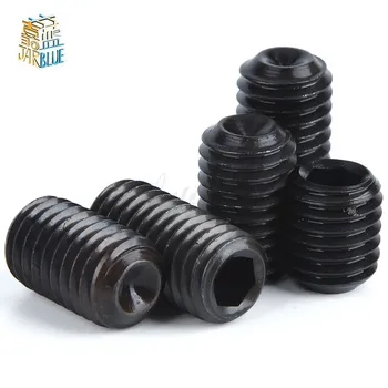 

100Pcs M2.5 DIN916 M2.5x(2/2.5/3/4) mm Black Carbon Steel Metric Thread Grub Screws Inner Hexagon Socket Set Screw