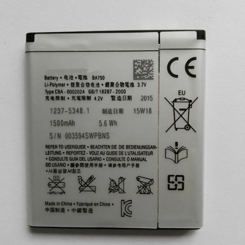 10pcs/lot Original BA750 Rechargeable Li ion Battery for Sony Ericsson  xperia Arc SLT15i LT18i X12 replacement Batteries Bateria-in Mobile Phone  Accessory ...