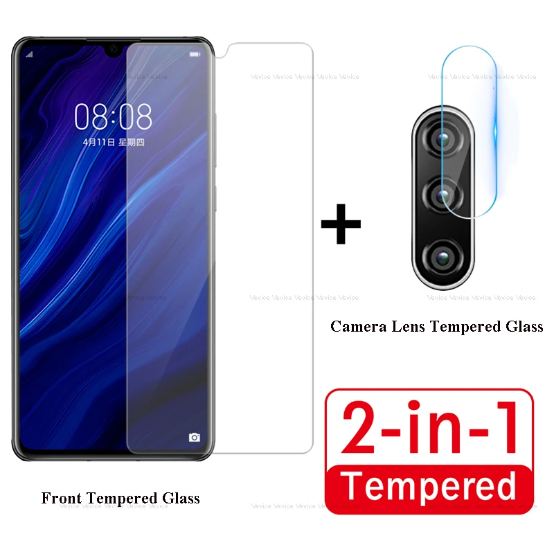Закаленное стекло 2 в 1 для Huawei P30 Lite защитные пленки экрана и объектива камеры P30Lite