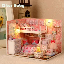 DIY девочка принцесса Кукольный дом Миниатюрный Мебель С Пылезащитным покрытием 3D Деревянный нежный кукольный домик игрушки для детей подарки на день рождения