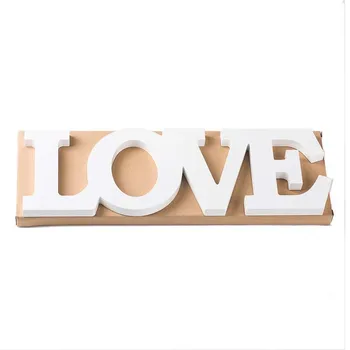 

White Wood Wooden Letters LOVE Shaped Alphabet Word Home Decoration Scrapbooking Crafts Wedding Party Decoration DIY Decor