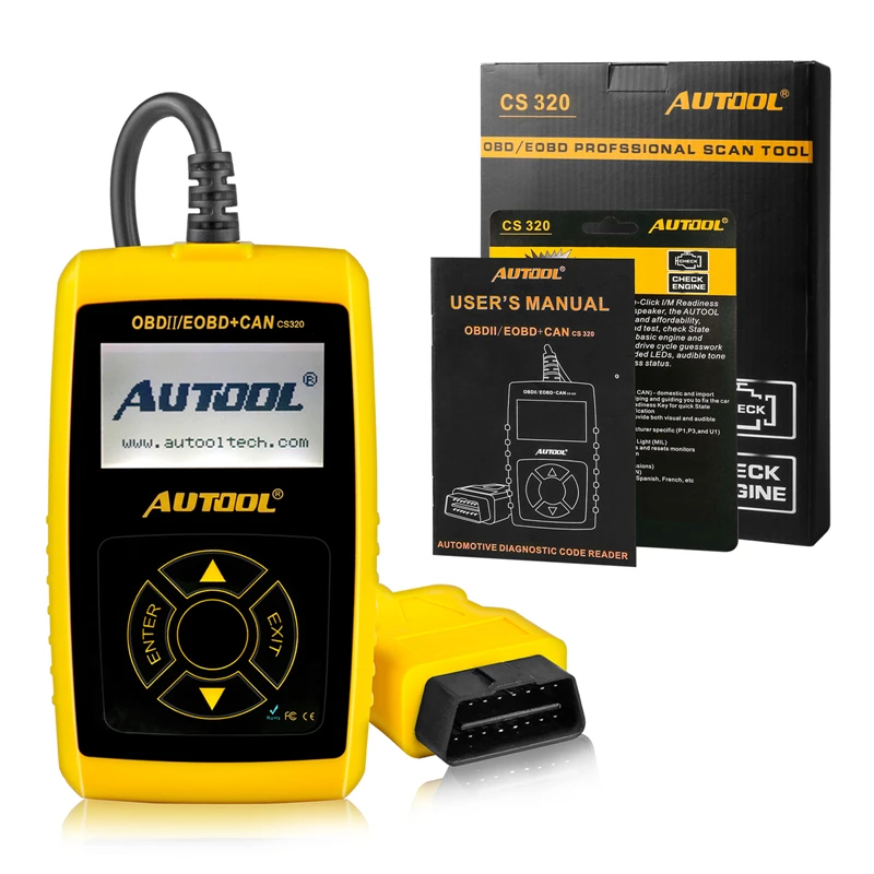 AUTOOL CS320 OBD2 считыватель кода EOBD средство диагностики двигателя неисправность авто DIY автомобиля диагностическое сканирование ремонт инструмент русский склад