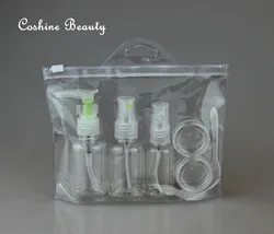 

5pcs/set 50ml Empty PET Transparent Shampoo Purfume Atomizer Spray Bottles Travel Refillable Masks Bottles Set