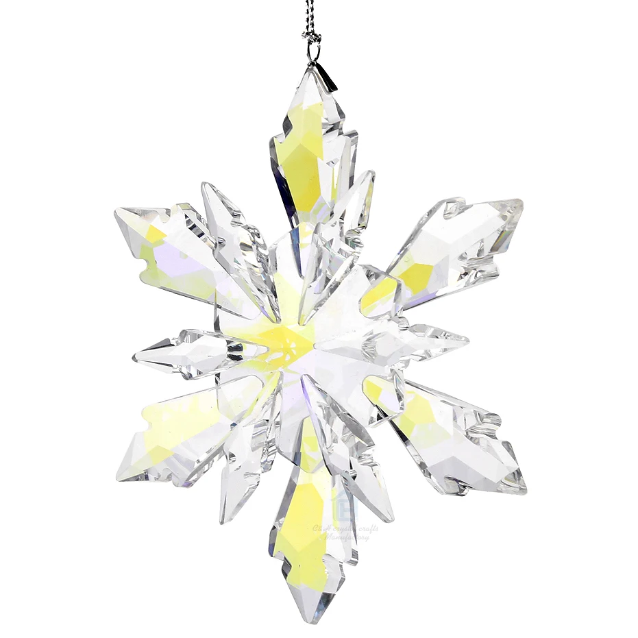 Us 16 86 30 Off Car Pendant Transparent Crystal Large Snowflakes Ornaments Snowflake Clear Crystals Edition Ornament Christmas Ornament Gift In