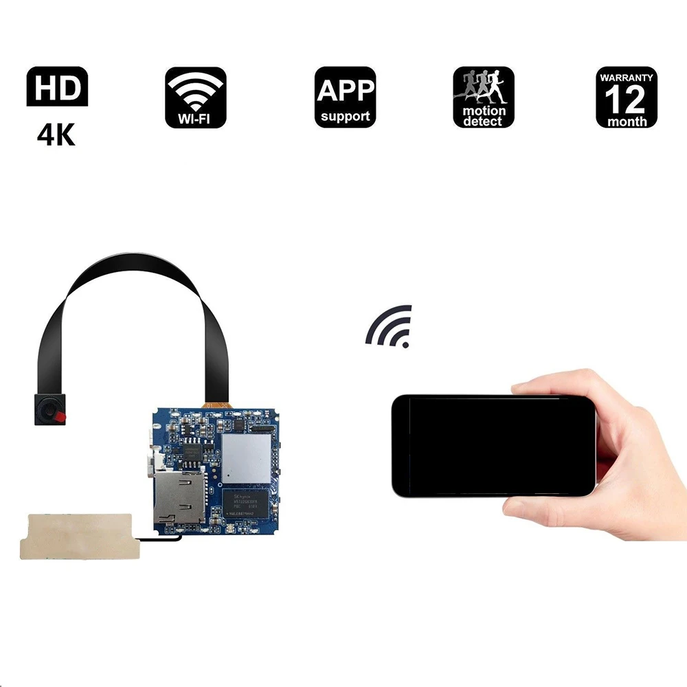 Беспроводной Wi-Fi аксессуары Cam 4K с для скрытых камер безопасности телефон DIY Мобильный детектор Wi-Fi движения