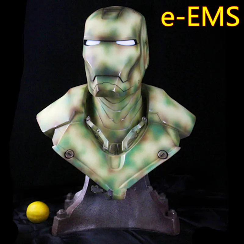 

61cm Avengers:Infinity War Superhero Iron Man 1/1 BUST Statue Camouflage Ver PVC Action Figure Collection Model Toy L2557