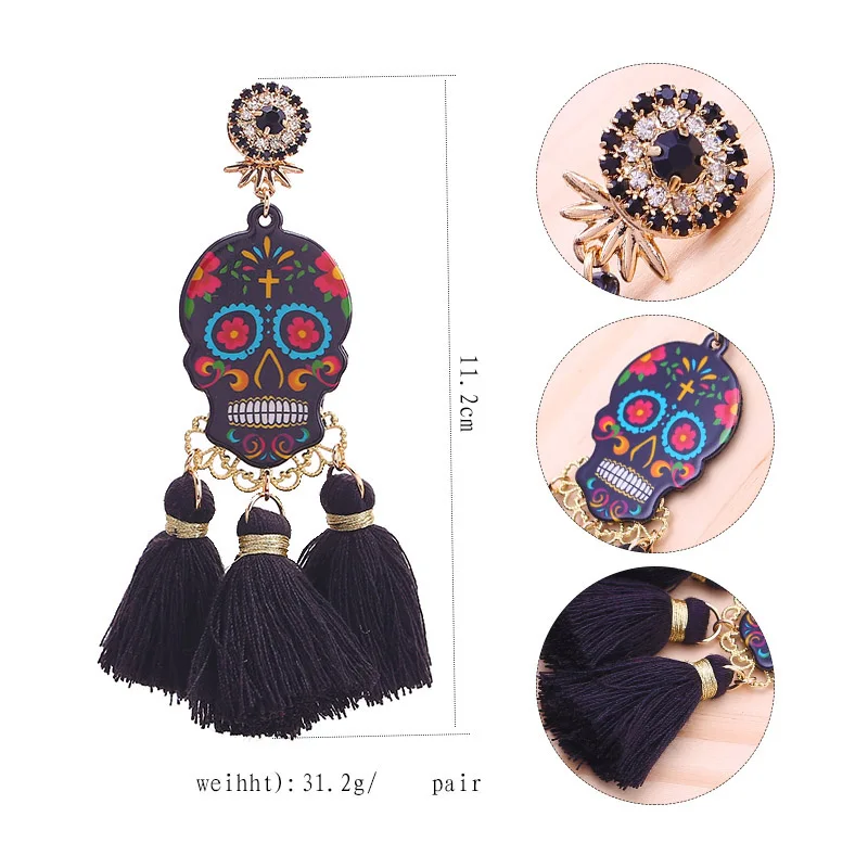 Bohemian Long Statement Tassel Drop Earrings Luxury Resin Beads Tassel Earrings For Women Women Dangle Earrings (12)